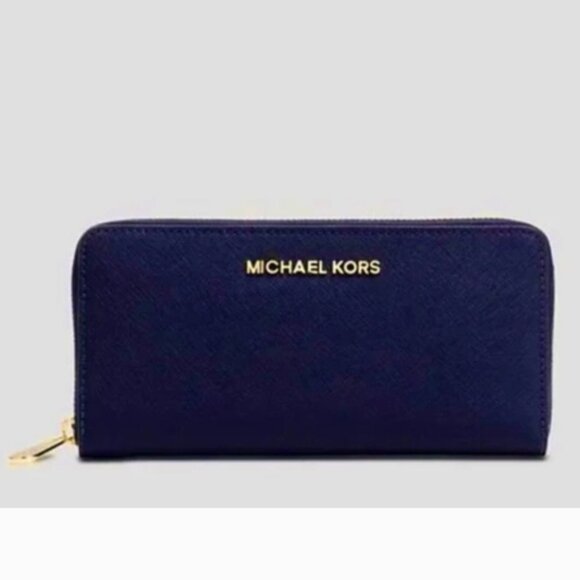 Michael Kors Jet Set Travel Large Continental Clutch Wristlet Wallet - Picture 1 of 8